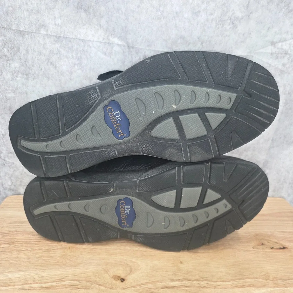 Dr Comfort Scott Comfort Shoes Mens 11.5 W Black Leather Strap Diabetic Comfort